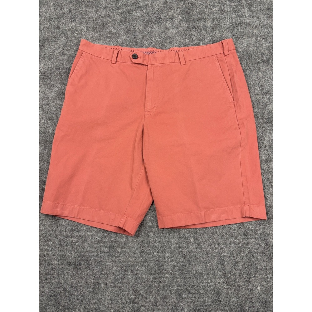 Brooks Brothers Mens Bermuda Shorts W40 Coral Pink 100% Cotton Chino Flat Front